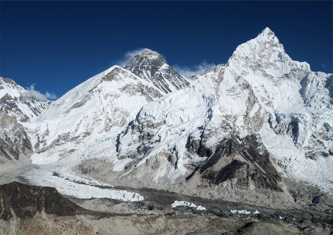 Layered Himalayan ridgelines at dusk